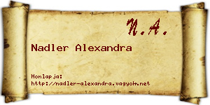 Nadler Alexandra névjegykártya